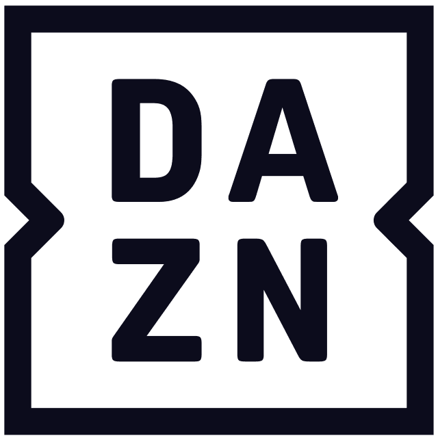 DAZN logo featuring bold, uppercase letters “DAZN” inside a stylized rectangular frame.